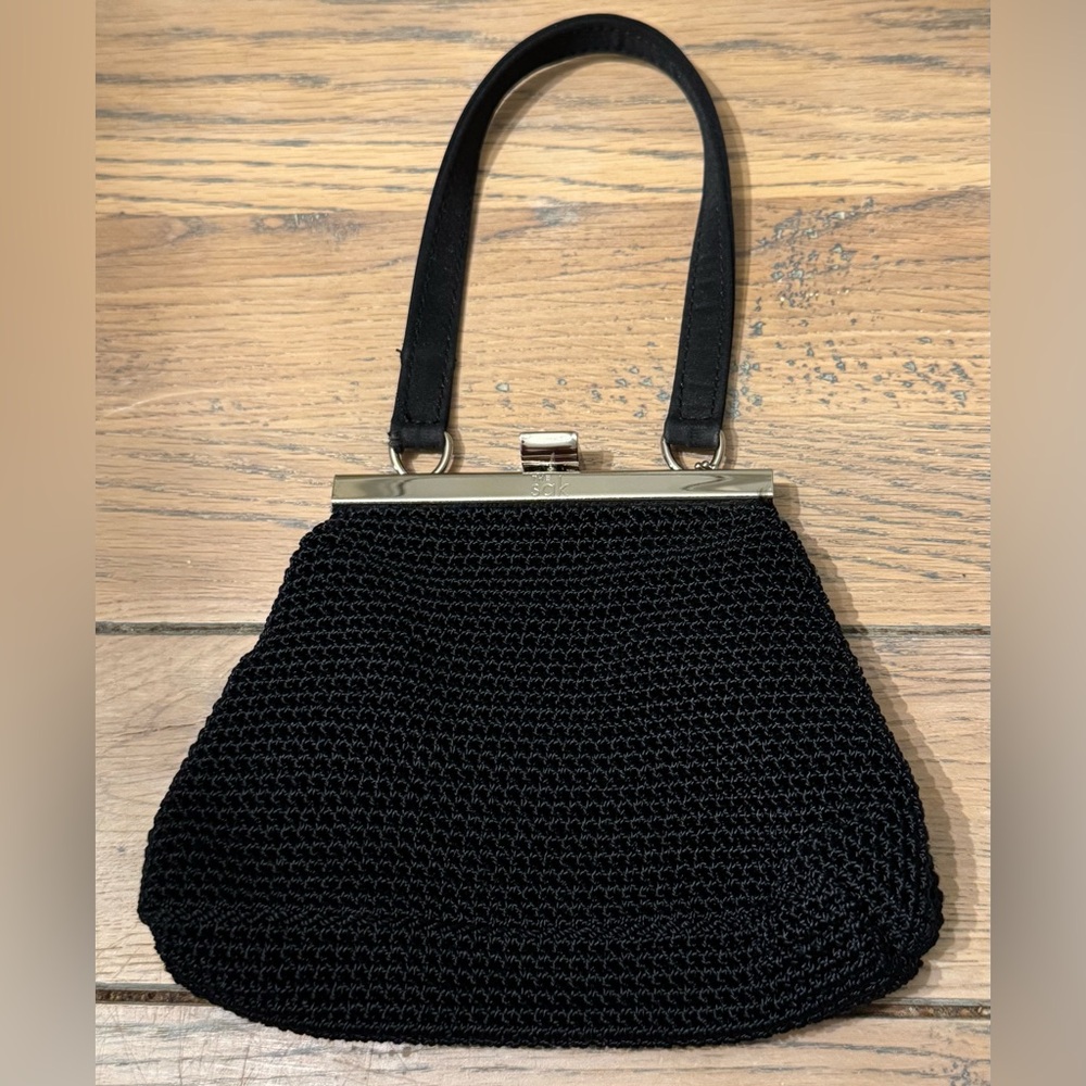 The‎ Sak Micro Mini Black Crochet Bag – Kiss Lock Frame